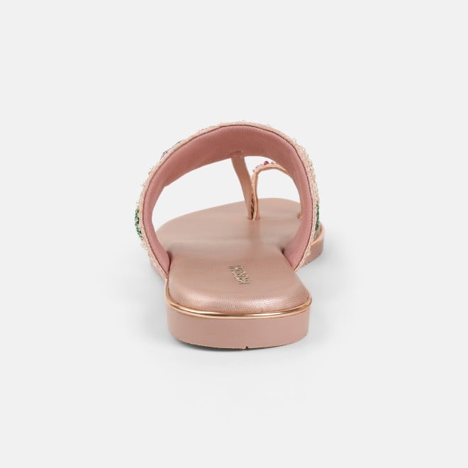 Mochi Women Peach Ethnic Slip Ons (SKU: 35-802374-80-36)