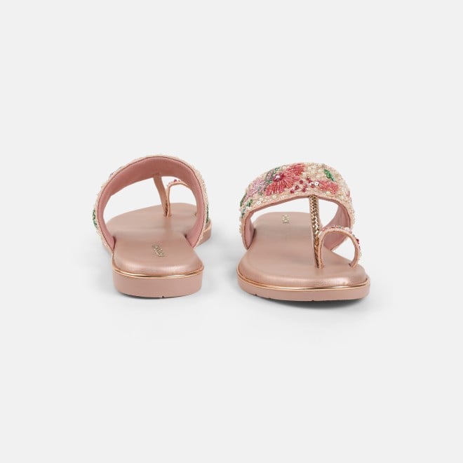 Mochi Women Peach Ethnic Slip Ons (SKU: 35-802374-80-36)
