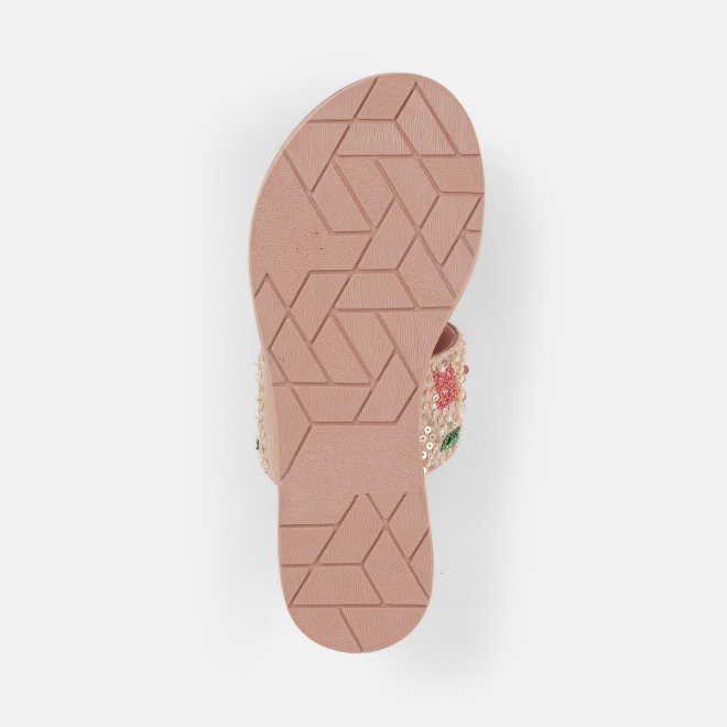 Mochi Women Peach Ethnic Slip Ons (SKU: 35-802374-80-36)