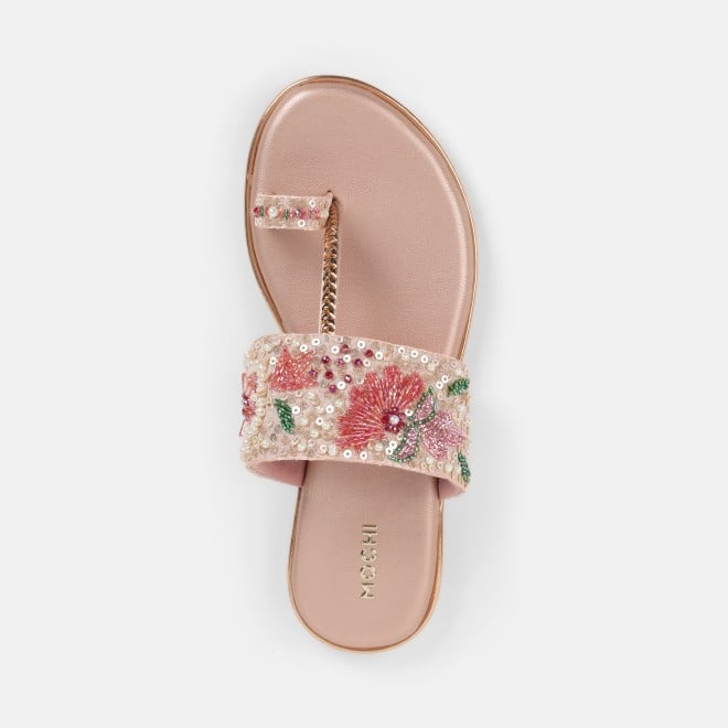 Mochi Women Peach Ethnic Slip Ons (SKU: 35-802374-80-36)