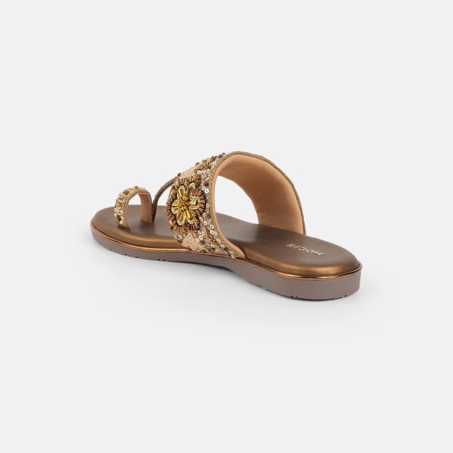 Mochi Women Antic-gold Ethnic Slip Ons (SKU: 35-802374-28-36)