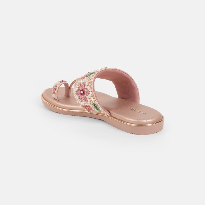 Mochi Women Peach Ethnic Slip Ons (SKU: 35-802374-80-36)