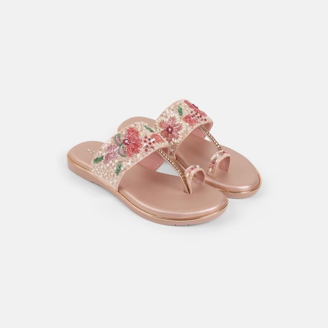 Mochi Women Peach Ethnic Slip Ons (SKU: 35-802374-80-36)