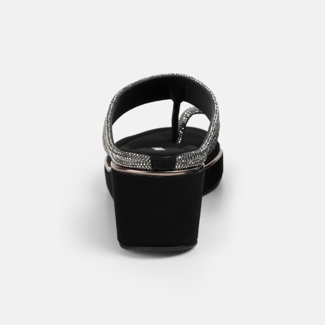 Mochi Women Black Ethnic Slip Ons (SKU: 35-802427-11-35)