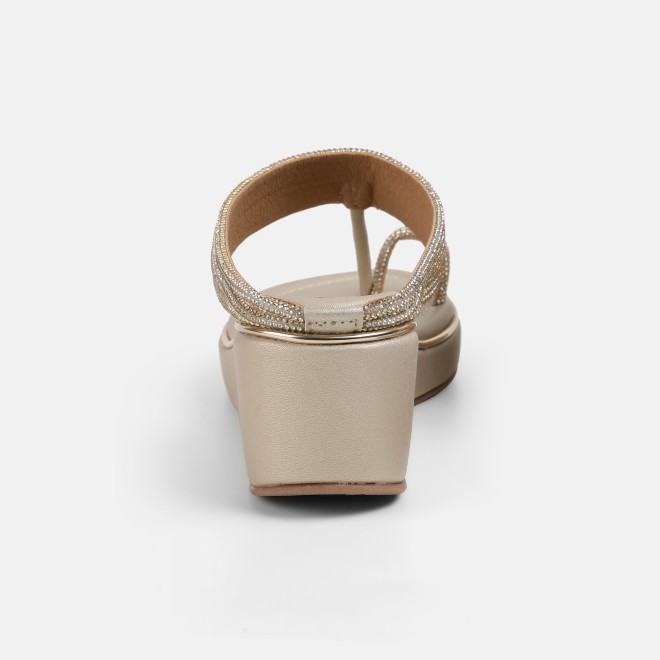 Mochi Women Gold Ethnic Slip Ons (SKU: 35-802427-15-35)