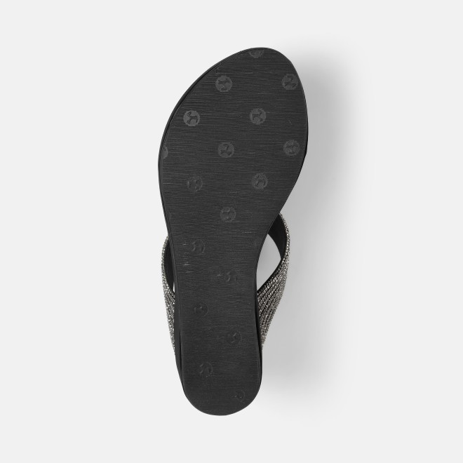 Mochi Women Black Ethnic Slip Ons (SKU: 35-802427-11-35)
