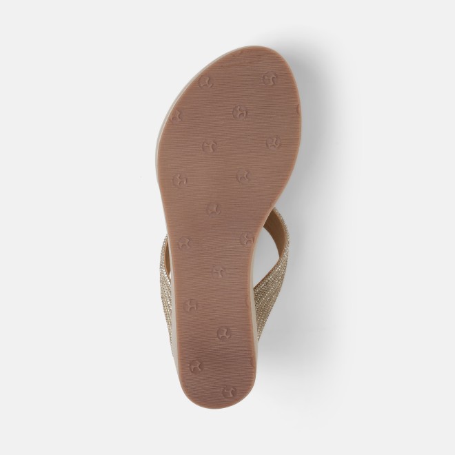 Mochi Women Gold Ethnic Slip Ons (SKU: 35-802427-15-35)