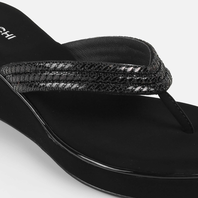 Mochi Women Black Party Slip Ons (SKU: 35-802435-11-35)