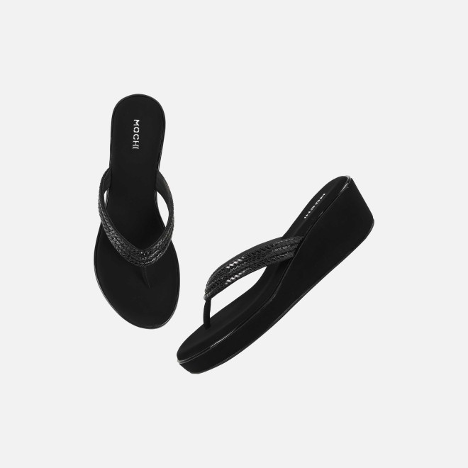 Mochi Women Black Party Slip Ons (SKU: 35-802435-11-35)