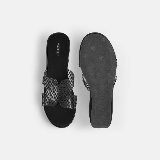 Mochi Women Black Casual Slip Ons (SKU: 35-802597-11-36)