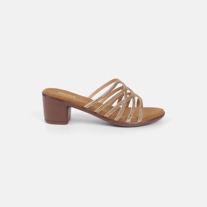 Mochi Women Gold Party Slip Ons (SKU: 35-804518-15-36)