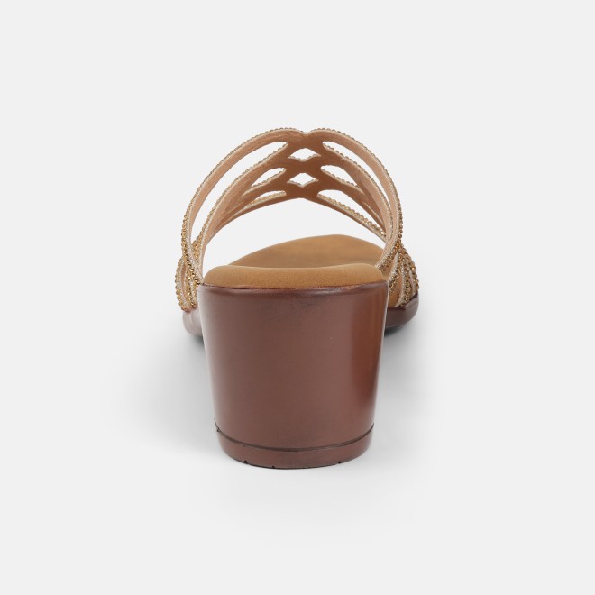 Mochi Women Gold Party Slip Ons (SKU: 35-804518-15-36)