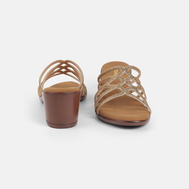 Mochi Women Gold Party Slip Ons (SKU: 35-804518-15-36)