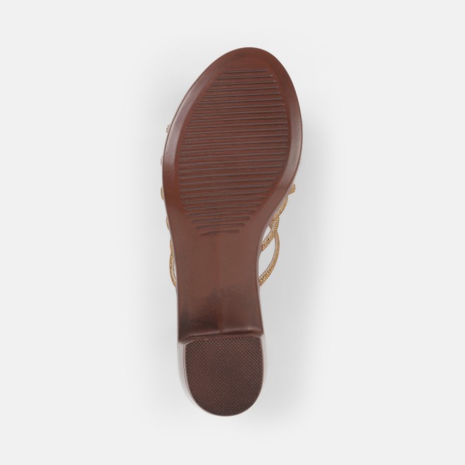 Mochi Women Gold Party Slip Ons (SKU: 35-804518-15-36)