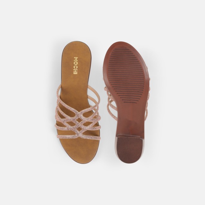 Mochi Women Rose-gold Party Slip Ons (SKU: 35-804518-22-35)
