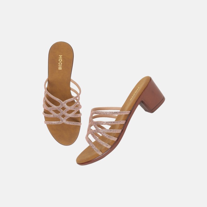Mochi Women Rose-gold Party Slip Ons (SKU: 35-804518-22-35)