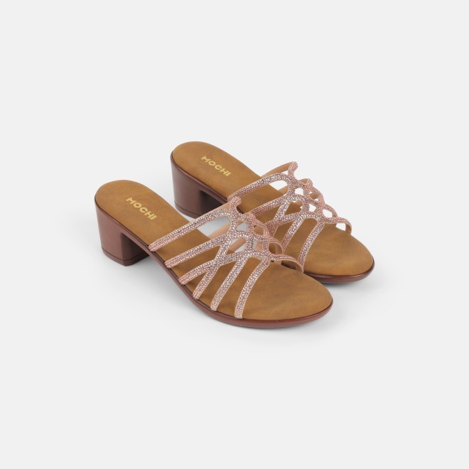 Mochi Women Rose-gold Party Slip Ons (SKU: 35-804518-22-35)