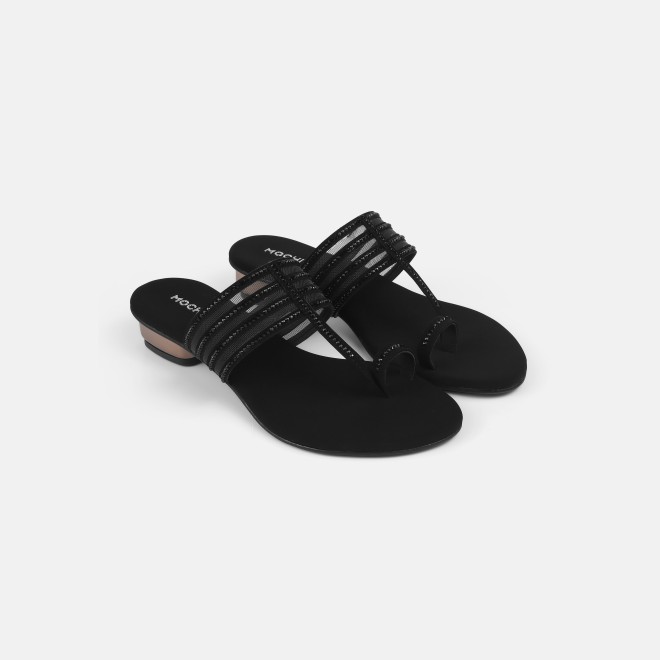 Mochi Women Black Ethnic Slip Ons (SKU: 35-804563-11-36)