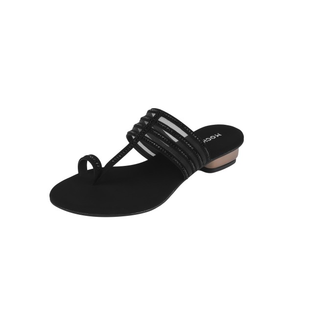 Mochi Women Black Ethnic Slip Ons (SKU: 35-804563-11-36)