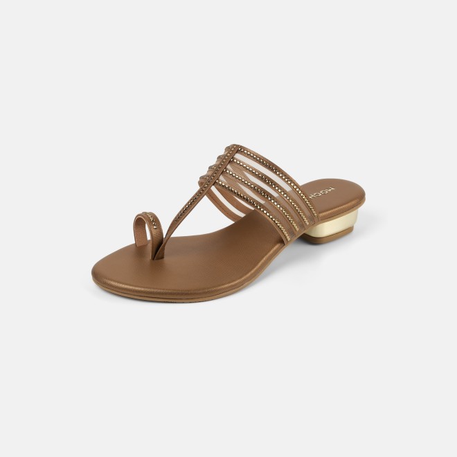 Mochi Women Antic-gold Ethnic Slip Ons (SKU: 35-804563-28-37)