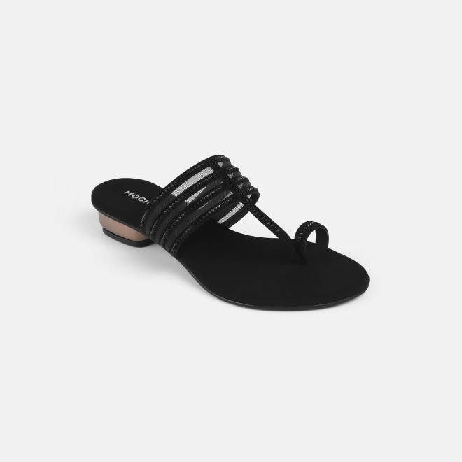 Mochi Women Black Ethnic Slip Ons (SKU: 35-804563-11-36)