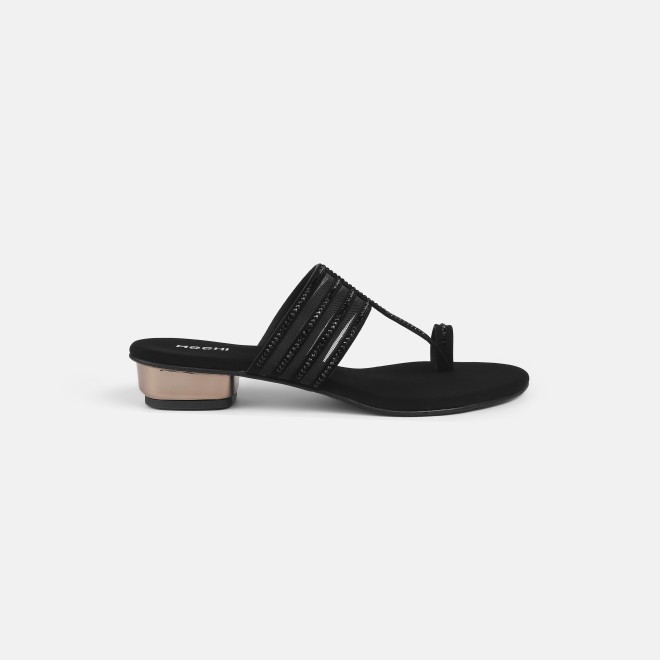 Mochi Women Black Ethnic Slip Ons (SKU: 35-804563-11-36)