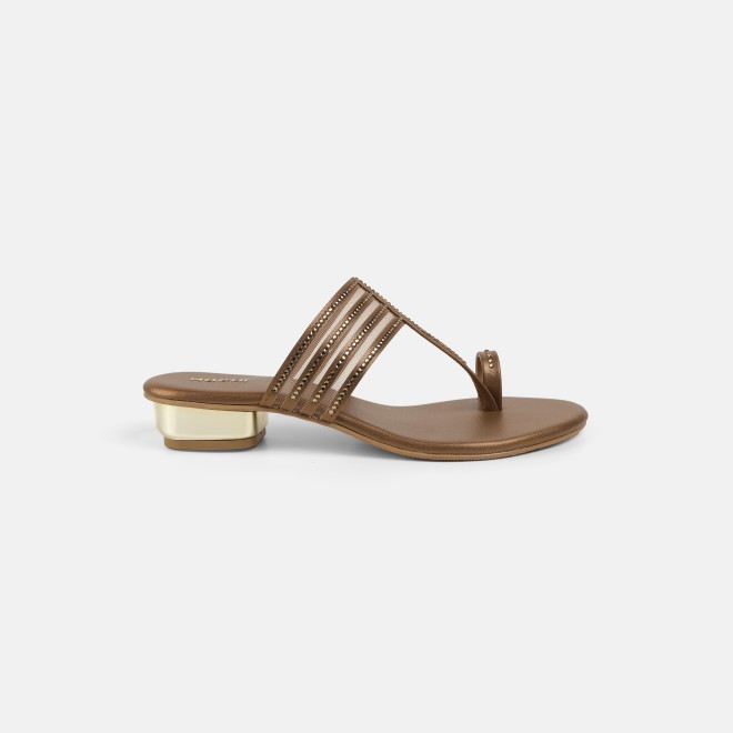 Mochi Women Antic-gold Ethnic Slip Ons (SKU: 35-804563-28-37)