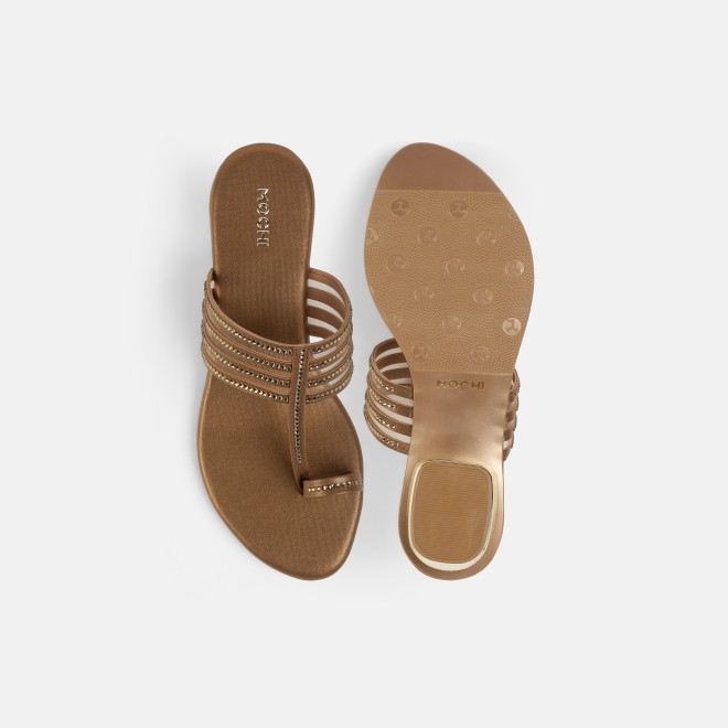 Mochi Women Antic-gold Ethnic Slip Ons (SKU: 35-804563-28-37)
