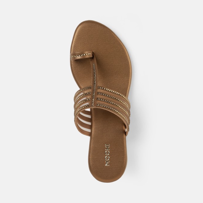 Mochi Women Antic-gold Ethnic Slip Ons (SKU: 35-804563-28-37)