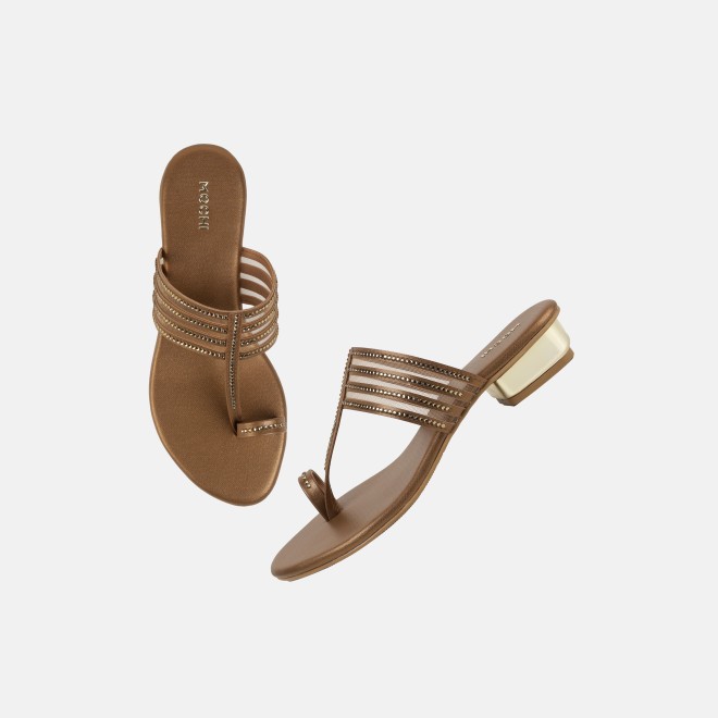 Mochi Women Antic-gold Ethnic Slip Ons (SKU: 35-804563-28-37)