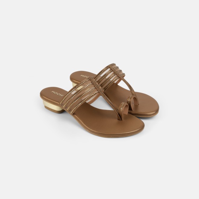 Mochi Women Antic-gold Ethnic Slip Ons (SKU: 35-804563-28-37)