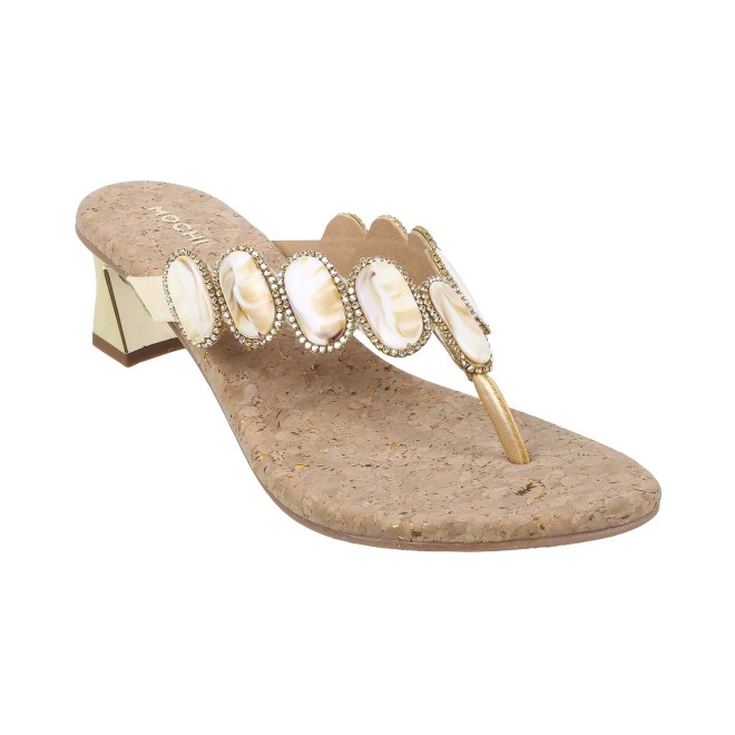 Mochi Women Gold Ethnic Slip Ons (SKU: 35-817-15-36)
