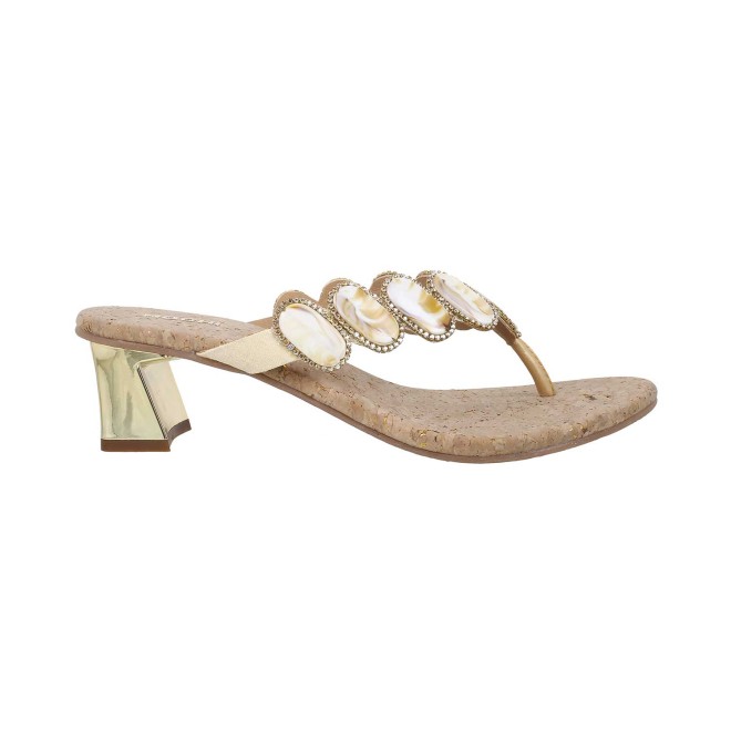 Mochi Women Gold Ethnic Slip Ons (SKU: 35-817-15-36)