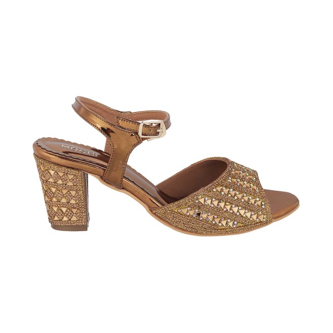 Mochi Women Antique-Gold Party Sandals (SKU: 35-818-28-36)