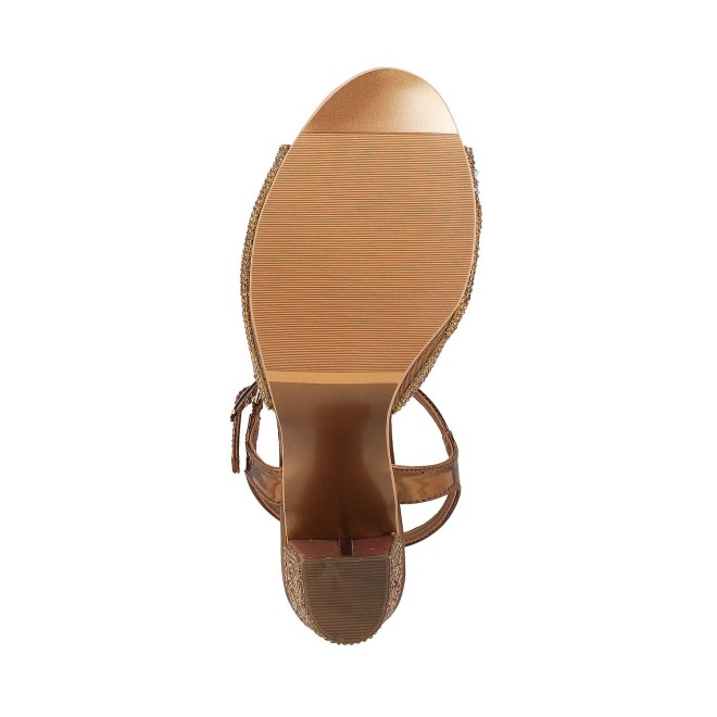Mochi Women Antique-Gold Party Sandals (SKU: 35-818-28-36)