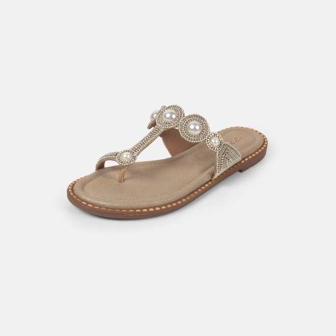 Mochi Women Gold Ethnic Slip Ons (SKU: 35-901614-15-37)