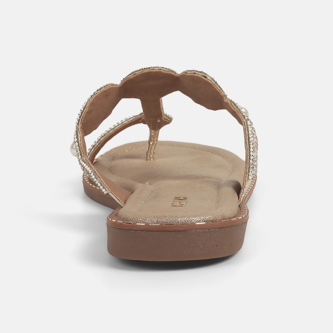 Mochi Women Gold Ethnic Slip Ons (SKU: 35-901614-15-37)