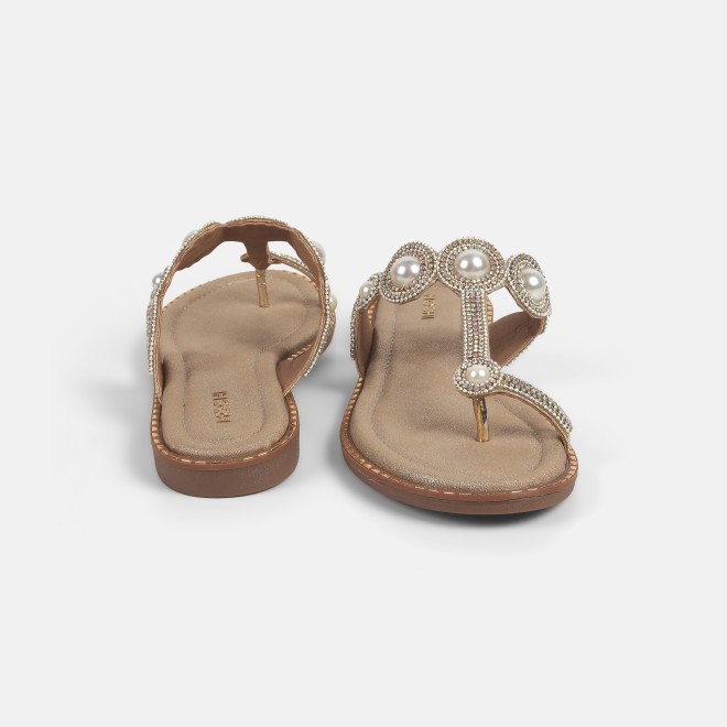 Mochi Women Gold Ethnic Slip Ons (SKU: 35-901614-15-37)