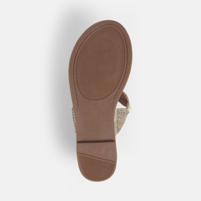 Mochi Women Gold Ethnic Slip Ons (SKU: 35-901614-15-37)