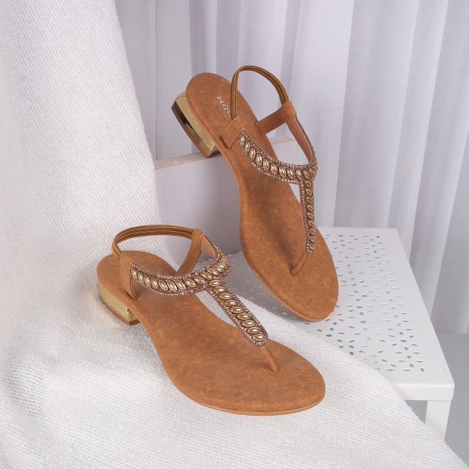 Mochi Women Antic-gold Casual Sandals