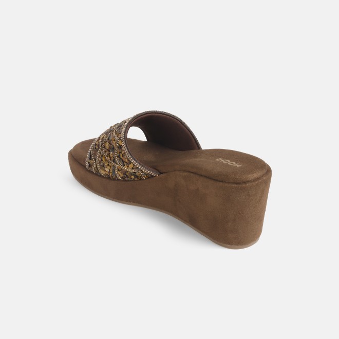 Mochi Women Bronze Ethnic Slip Ons (SKU: 35-901984-46-36)