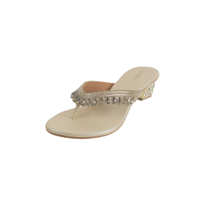 Mochi Women Gold Ethnic Slip Ons (SKU: 35-901987-15-37)
