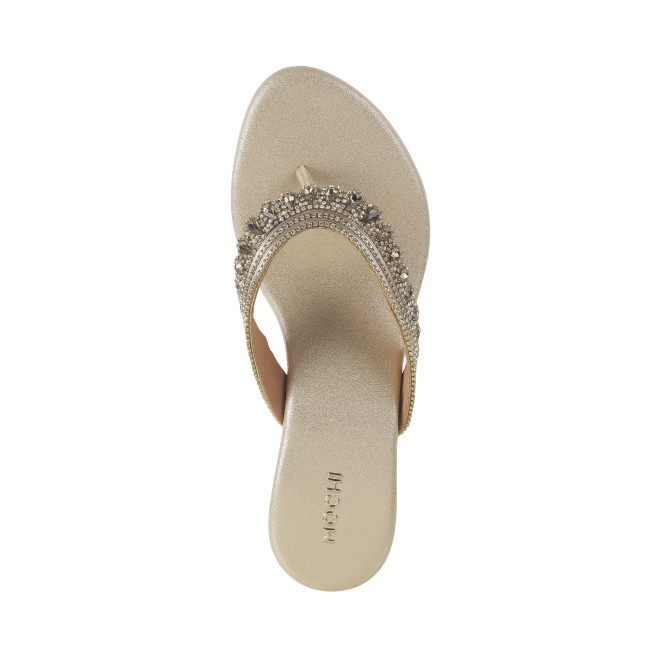 Mochi Women Gold Ethnic Slip Ons (SKU: 35-901987-15-37)