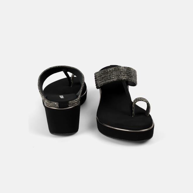 Mochi Women Black Ethnic Slip Ons (SKU: 35-902427-11-36)