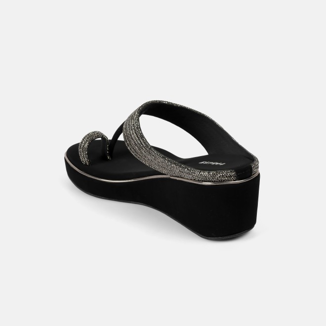 Mochi Women Black Ethnic Slip Ons (SKU: 35-902427-11-36)