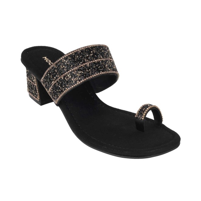 Mochi Women Black Ethnic Slip Ons (SKU: 35-932-11-36)