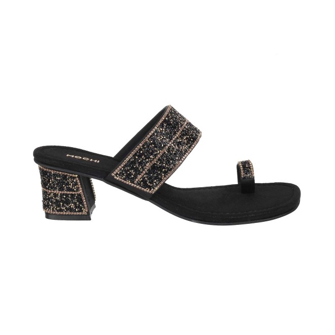 Mochi Women Black Ethnic Slip Ons (SKU: 35-932-11-36)