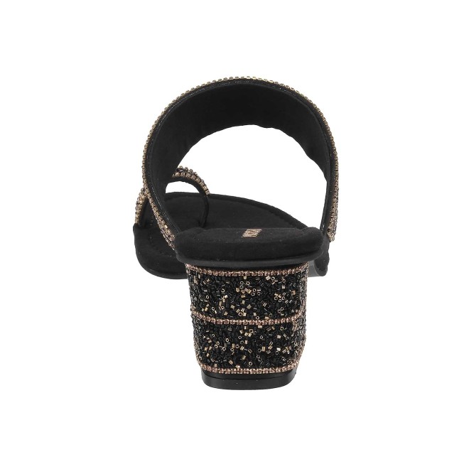 Mochi Women Black Ethnic Slip Ons (SKU: 35-932-11-36)