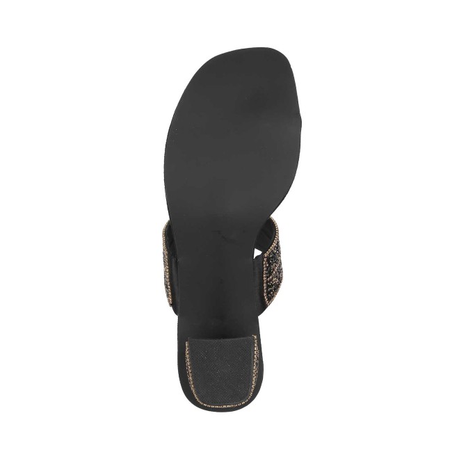 Mochi Women Black Ethnic Slip Ons (SKU: 35-932-11-36)