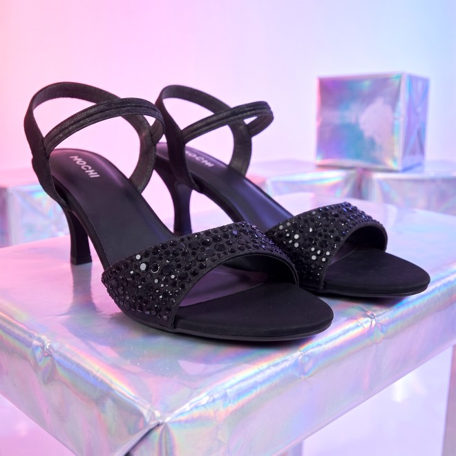 Mochi Women Black Party Sandals (SKU: 35-987-11-40)